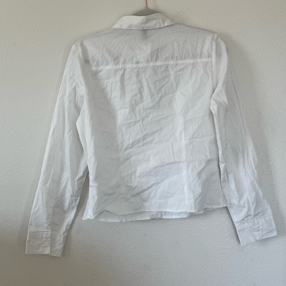 H&M Fitted Poplin Shirt Top Button Up Cotton Blue White LOT OF 2 NEW M - Picture 11 of 13